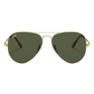 Óculos de Sol Ray-Ban RB3689 Aviator Metal II em Arista Gold e Verde G-15 -